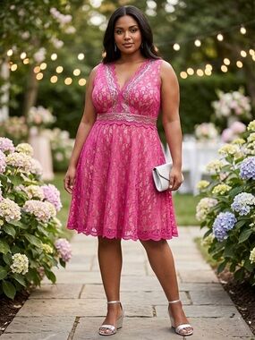 Little Mistress London Pink Lace Dress